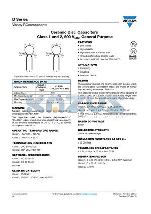 D100J20C0GL6.J5. datasheet - D Series