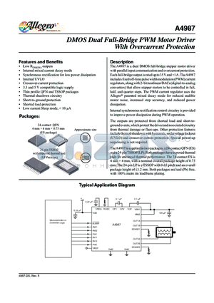 A4987_12 datasheet - DMOS Dual Full-Bridge PWM Motor Driver With Overcurrent Protection