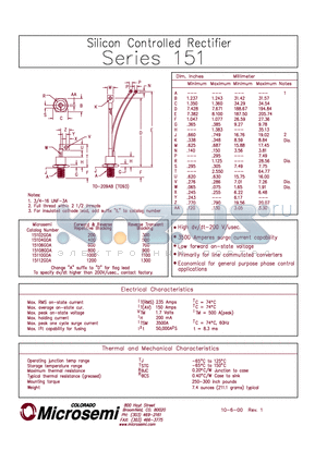 15106G0A datasheet - Silicon Controlled Rectifier