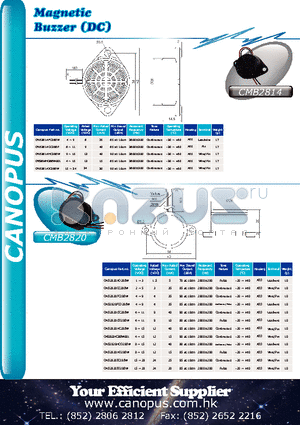 CMB2820HCD28BW datasheet - Magnetic Buzzer (DC)