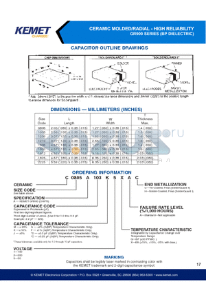 C0504A100G2GAC datasheet - CAPACITOR OUTLINE DRAWINGS
