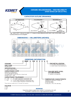 C0504A111J1GAH datasheet - CAPACITOR OUTLINE DRAWINGS