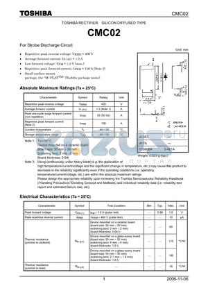 CMC02 datasheet - For Strobe Discharge Circuit