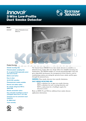 A5061 datasheet - 2-Wire Low-Profile Duct Smoke Detector