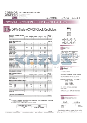 A51R datasheet - 8 Pin DIP Tri-State ACMOS Clock Oscillators