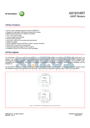 A5191HRTPG-XTP datasheet - HART Modem