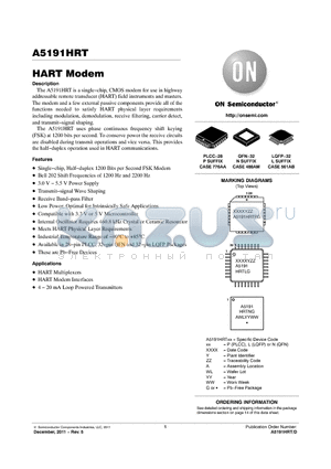 A5191HRT_11 datasheet - HART Modem