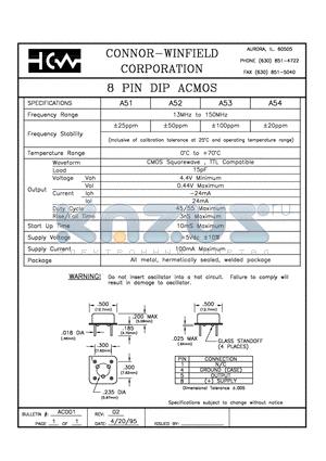 A53 datasheet - 8 PIN DIP ACMOS