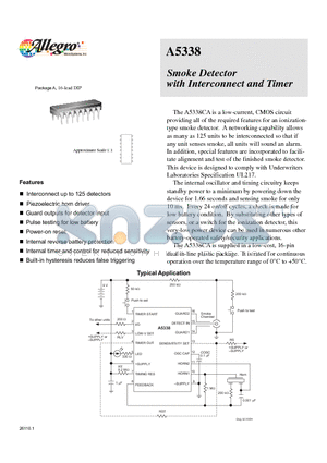 A5338CA datasheet - Smoke Detector with Interconnect and Timer