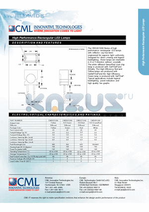 CMD54124A datasheet - High Performance Rectangular LED Lamps