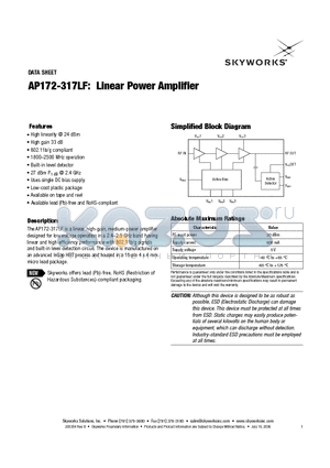 AP172-317 datasheet - Linear Power Amplifier