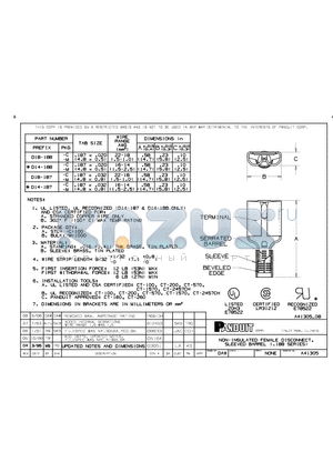 D14-187-M datasheet - NON-INSULATED FEMALE DISCONNECT, SLEEVED BARREL (.188 SERIES)