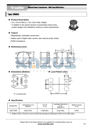 CMD65 datasheet - General Power Transformer