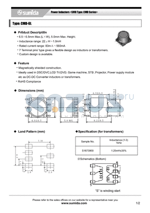 CMD6LNP-102MB datasheet - Power Inductors <SMD Type: CMD Series>