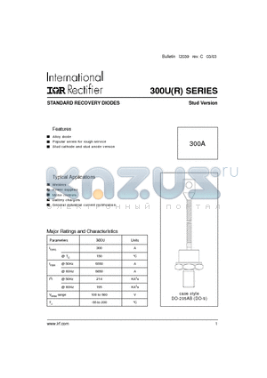 300UR40A datasheet - STANDARD RECOVERY DIODES