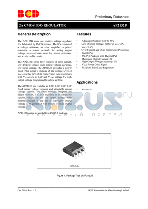 AP2132BMP-1.5TRG1 datasheet - 2A CMOS LDO REGULATOR