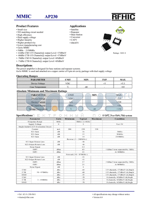 AP230 datasheet - MMIC