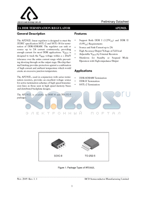 AP2302LM- datasheet - 2A DDR TERMINATION REGULATOR