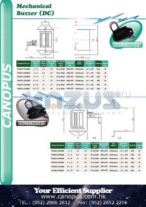 CMEB1715 datasheet - Mechanical Buzzer (DC)