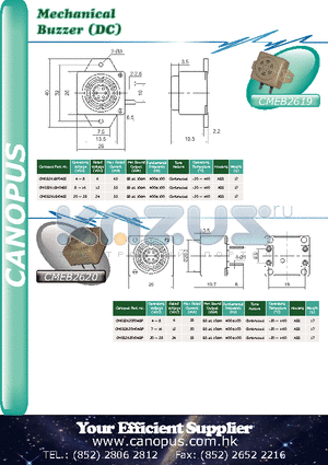 CMEB2619I04BE datasheet - Mechanical Buzzer (DC)