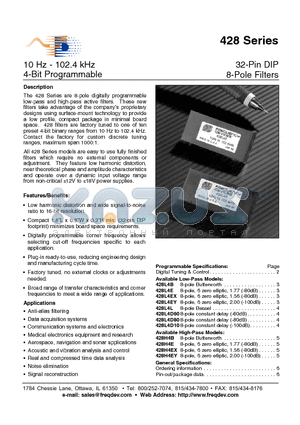 428H4E-2 datasheet - 32-Pin DIP 8-Pole Filters