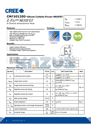 CMF10120D datasheet - Silicon Carbide Power MOSFET