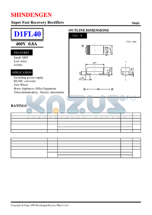D1FL40 datasheet - Super Fast Recovery Rectifiers(400V 0.8A)