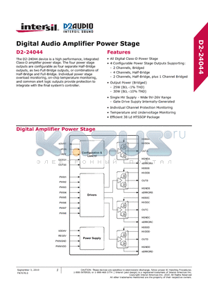 D2-24044-MR-T datasheet - Digital Audio Amplifier Power Stage