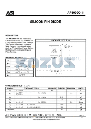AP3000C-11 datasheet - SILICON PIN DIODE