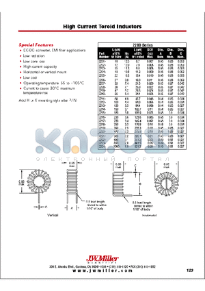 2202 datasheet - high Current Toroid Inductors