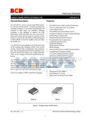 AP3102LM-G1 datasheet - GREEN MODE PWM CONTROLLER