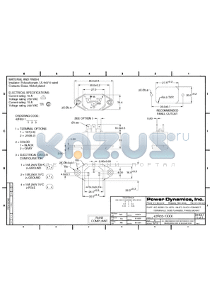 42R02-1114 datasheet - IEC 60320 C14 APPL. INLET; QUICK CONNECT TERMINALS; SIDE FLANGED, PANEL MOUNT