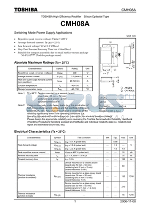 CMH08A datasheet - Switching Mode Power Supply Applications