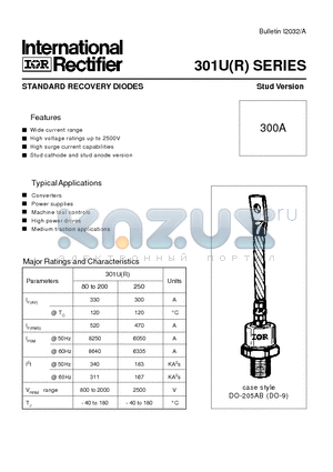 301UA250P2 datasheet - STANDARD RECOVERY DIODES