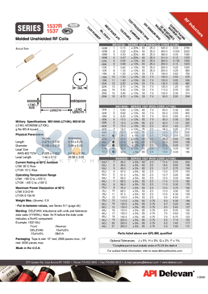 1537R-42K datasheet - Molded Unshielded RF Coils