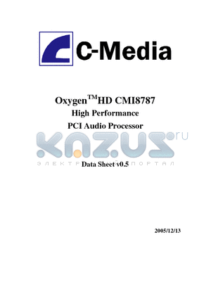 CMI8787 datasheet - High Performance PCI Audio Processor