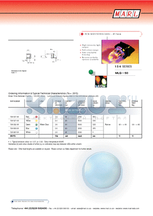 154-501-04 datasheet - PCB MOUNTING LEDs -  5mm