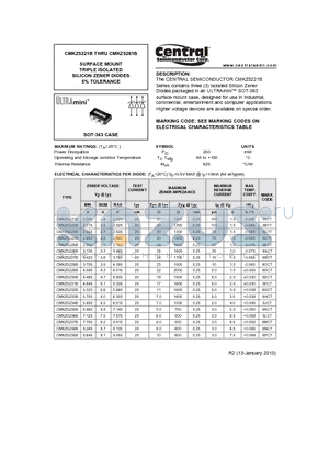 CMKZ5226B datasheet - SURFACE MOUNT TRIPLE ISOLATED SILICON ZENER DIODES 5% TOLERANCE