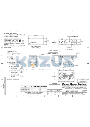 42R34-3122-250 datasheet - IEC 60320 APPL. INLET AND COMBINATION FUSE HOLDER; SOLDER TERMINALS; SNAP-IN