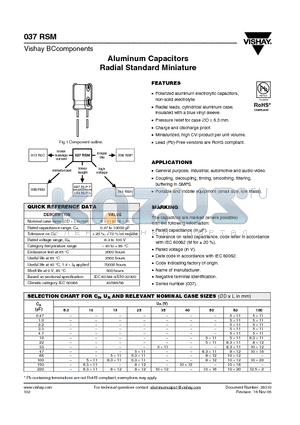 222203754102 datasheet - Aluminum Capacitors Radial Standard Miniature