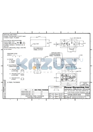 42R38-3121-150 datasheet - IEC 60320 APPL. INLET AND COMBINATION FUSE HOLDER; SOLDER TERMINALS; SNAP-IN