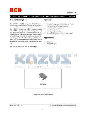 AP4305KTR-G1 datasheet - CONSTANT VOLTAGE AND CONSTANT CURRENT CONTROLLER