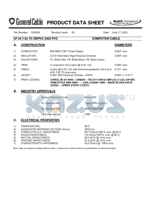 C0602A datasheet - COMPUTER CABLE