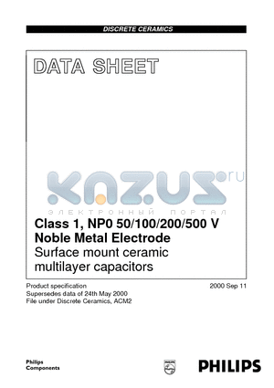 22226005423 datasheet - Surface mount ceramic multilayer capacitors
