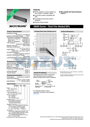 4300R datasheet - Thick Film Molded SIPs