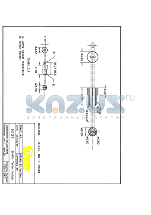 155-1397 datasheet - H127 Bi-Pin Teflon Holder