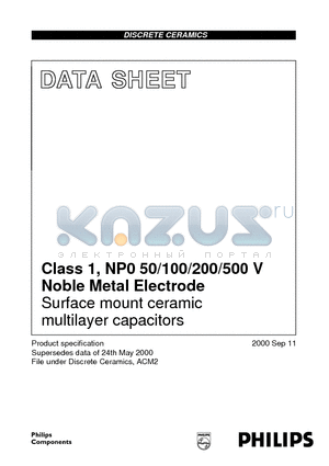 222286112688 datasheet - Surface mount ceramic multilayer capacitors