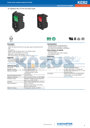 4302.2003 datasheet - IEC Appliance Inlet C14 with Line Switch 2-pole