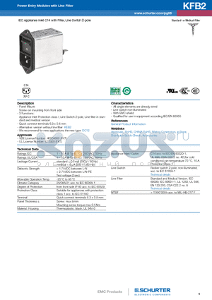 4302.5311 datasheet - IEC Appliance Inlet C14 with Filter, Line Switch 2-pole