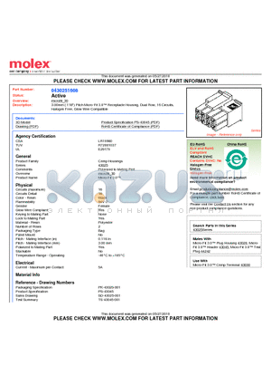 43025-1608 datasheet - 3.00mm (.118